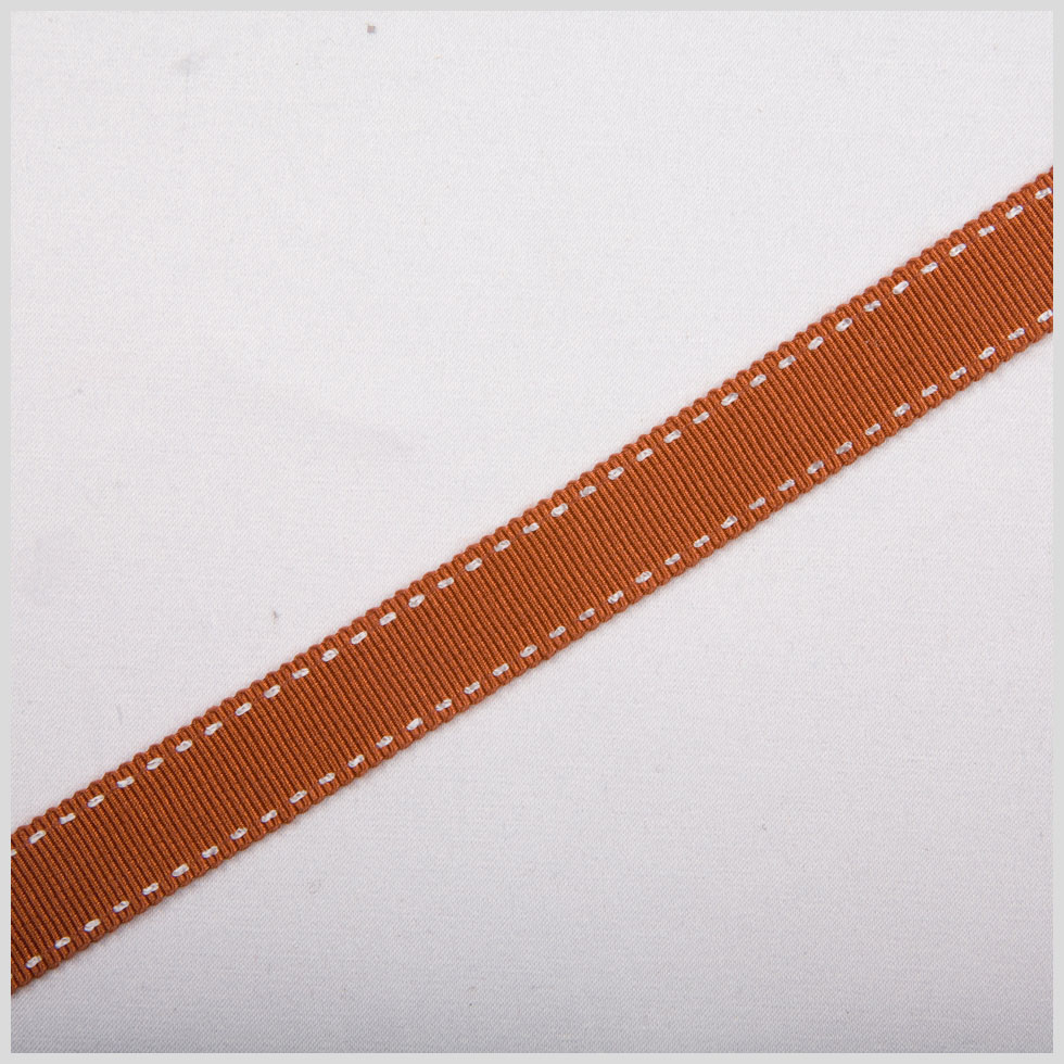 5/8″ Rust Stitched Grosgrain Ribbon 5/8″ Rust Stitched Grosgrain Ribbon