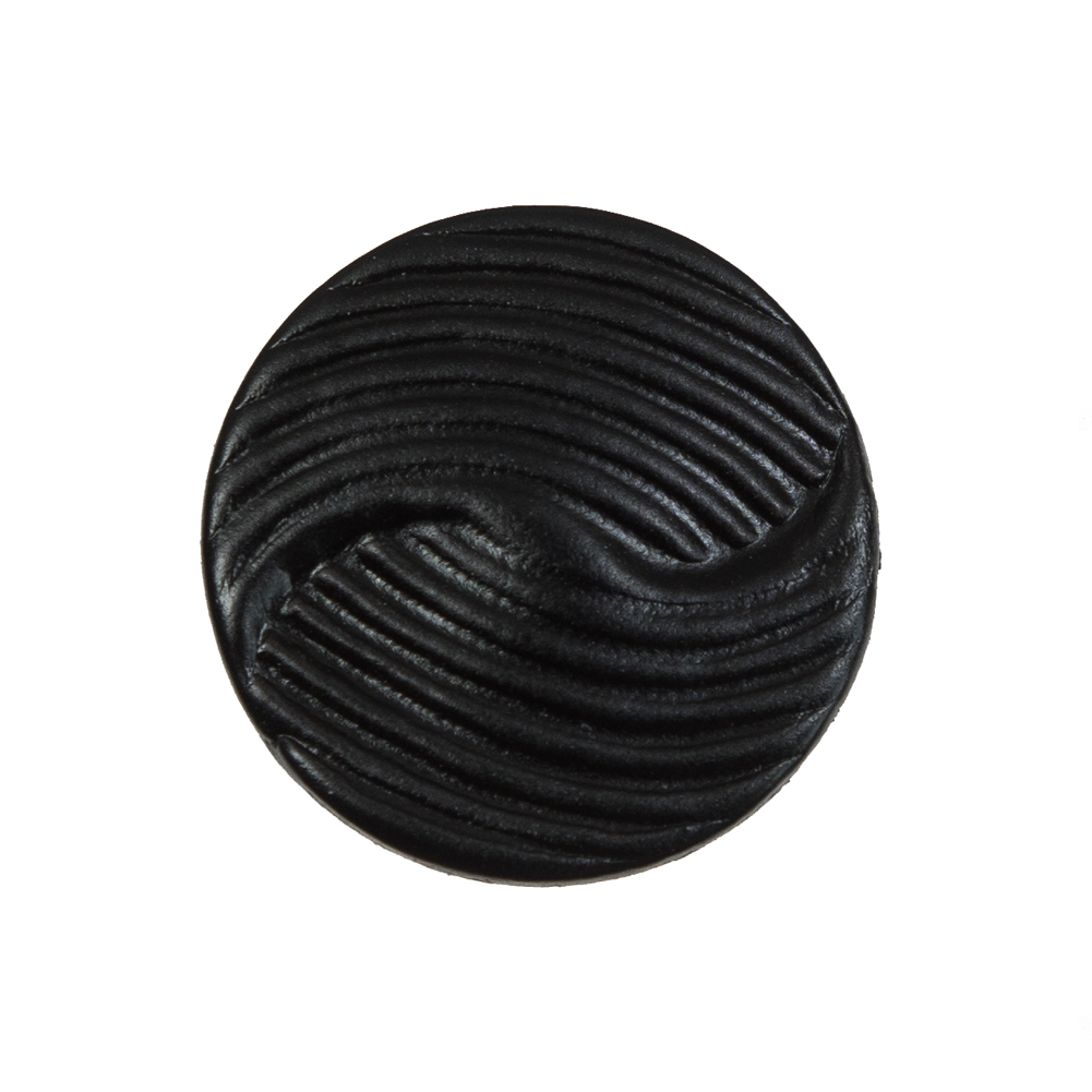 Black Embossed Leather Shank Back Button – 40L/25.5mm Black Embossed Leather Shank Back Button – 40L/25.5mm