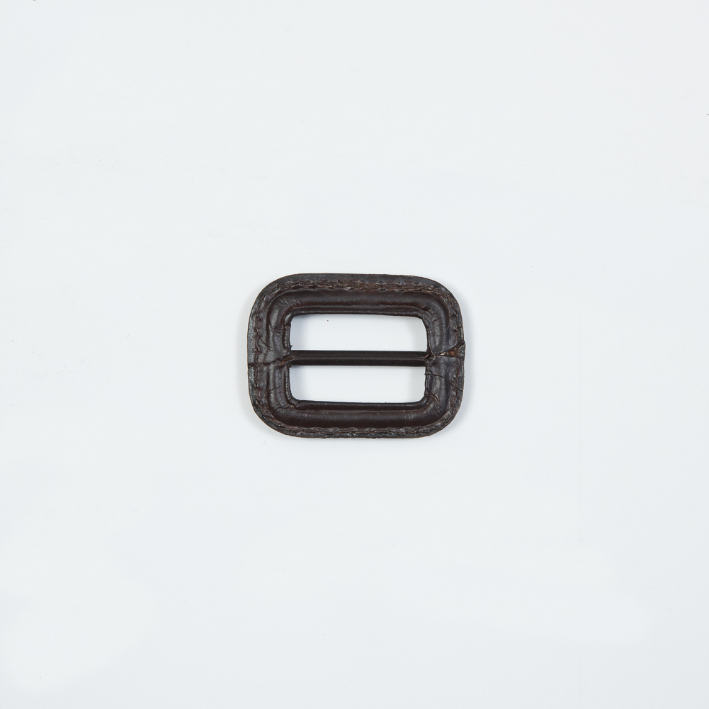 Antique Brown Leather Buckle - 1.5" x 1.125"