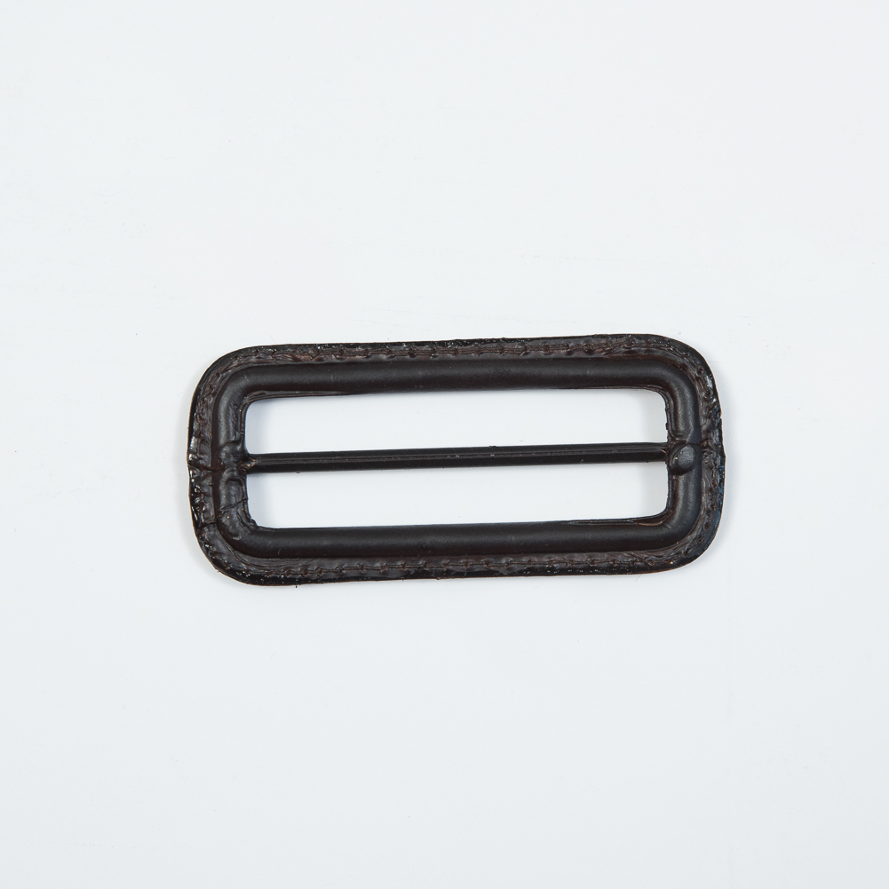 Antique Brown Leather Buckle - 3" x 1.375"