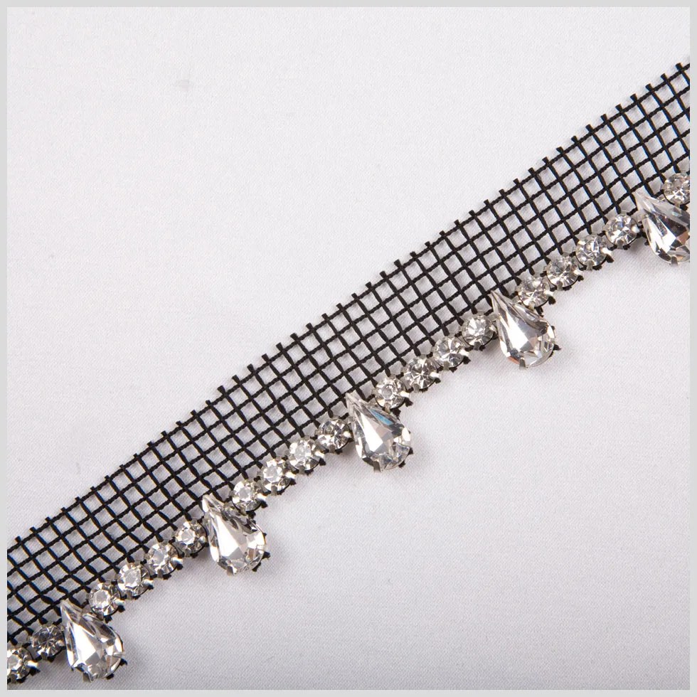 1″ Crystal/Silver/Black Metal & Czech Rhinestone 1″ Crystal/Silver/Black Metal & Czech Rhinestone