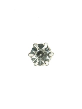 Crystal Rhinestone and Silver Metal Czech Button – 14L/9mm Crystal Rhinestone and Silver Metal Czech Button – 14L/9mm