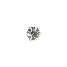 Crystal Rhinestone and Silver Metal Czech Button – 14L/9mm Crystal Rhinestone and Silver Metal Czech Button – 14L/9mm