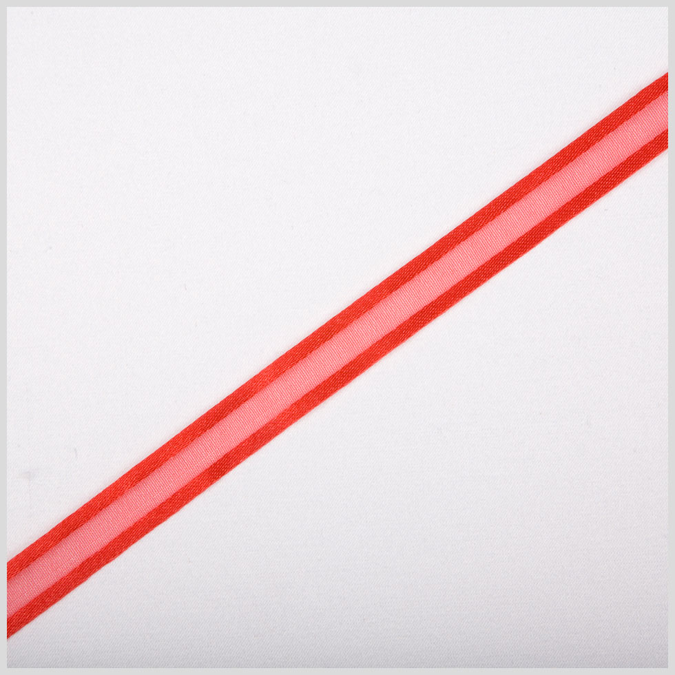 3/8″ Red Sheer Ribbon with Double Faced Satin Edge 3/8″ Red Sheer Ribbon with Double Faced Satin Edge