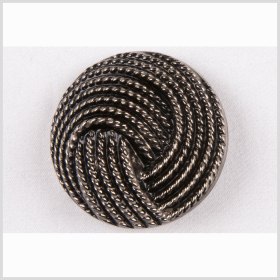 Black and Platinum Knotted Glass Shank Back Button – 44L/28mm Black and Platinum Knotted Glass Shank Back Button – 44L/28mm