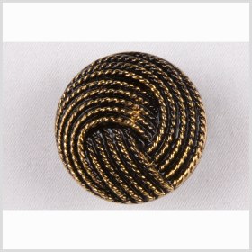 Black and Gold Knotted Glass Shank Back Button – 22L/14mm Black and Gold Knotted Glass Shank Back Button – 22L/14mm
