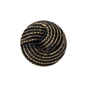 Black and Gold Knotted Glass Shank Back Button – 36L/23mm Black and Gold Knotted Glass Shank Back Button – 36L/23mm