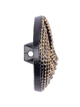 Black and Gold Knotted Glass Shank Back Button – 44L/28mm Black and Gold Knotted Glass Shank Back Button – 44L/28mm