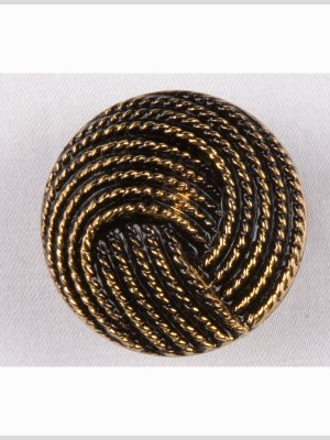 Black and Gold Knotted Glass Shank Back Button – 54L/34mm Black and Gold Knotted Glass Shank Back Button – 54L/34mm