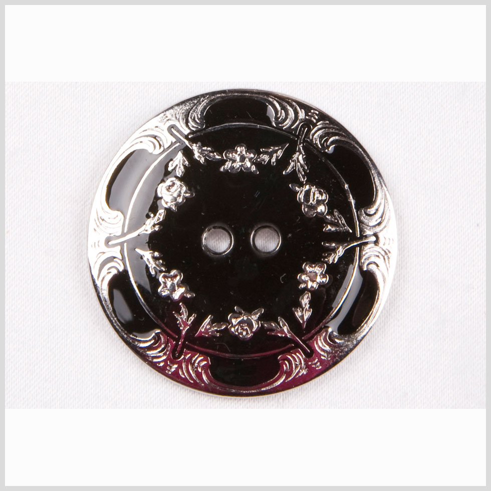 New Silver/Black Metal Coat Button – 48L/30.5mm New Silver/Black Metal Coat Button – 48L/30.5mm