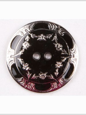 New Silver/Black Metal Coat Button – 48L/30.5mm New Silver/Black Metal Coat Button – 48L/30.5mm