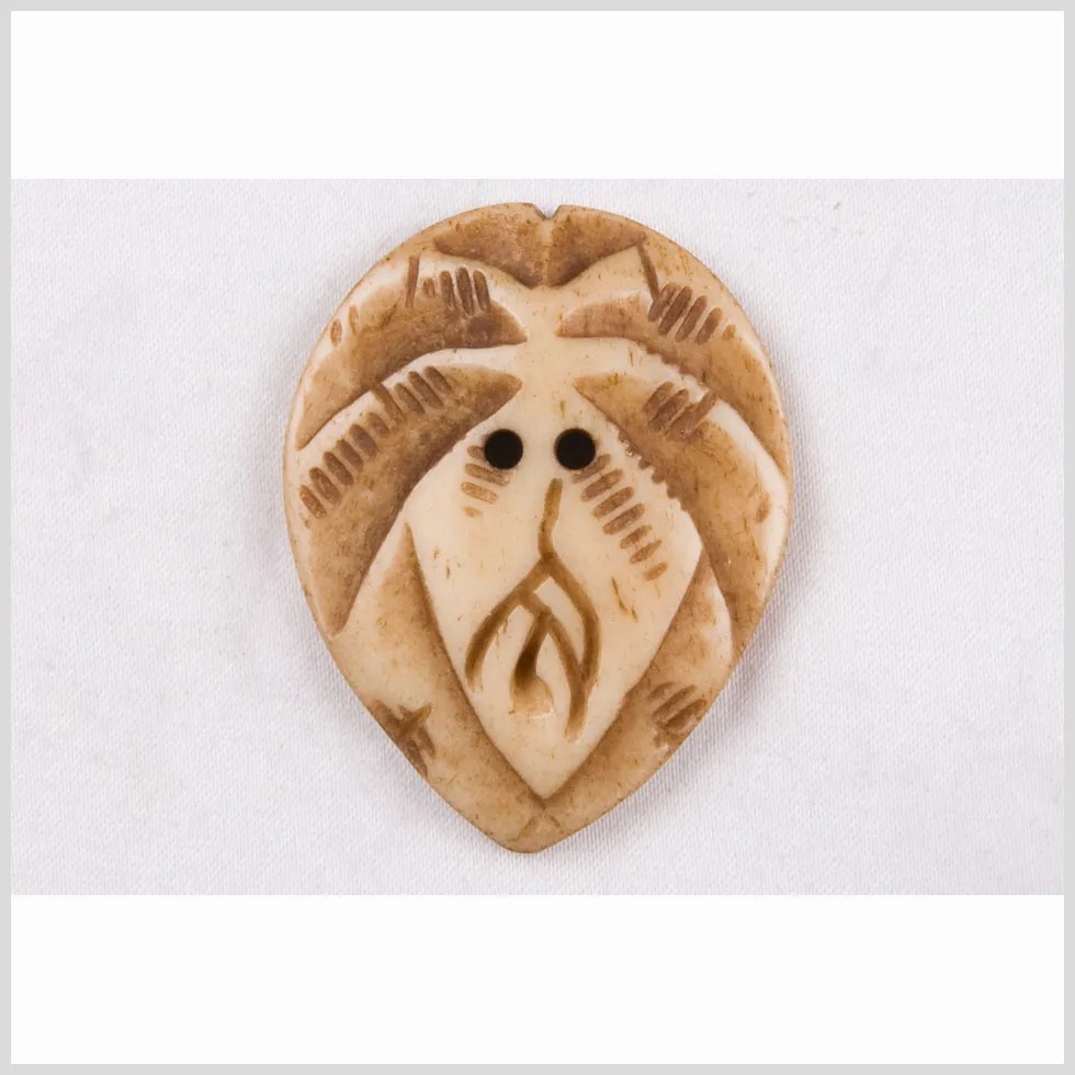 Natural Bone Abstract Leaf-Shaped 2-Hole Button – 66L/42mm Natural Bone Abstract Leaf-Shaped 2-Hole Button – 66L/42mm