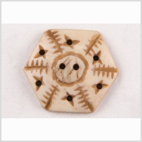 Natural Bone Hexagonal 2-Hole Button – 54L/34mm Natural Bone Hexagonal 2-Hole Button – 54L/34mm
