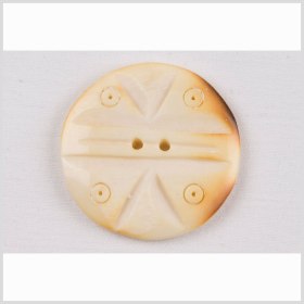 Natural Bone Carved 2-Hole Button – 44L/28mm Natural Bone Carved 2-Hole Button – 44L/28mm