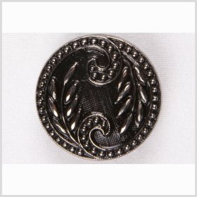 Black and Platinum Floral Leaf Glass Shank Back Button – 28L/18mm Black and Platinum Floral Leaf Glass Shank Back Button – 28L/18mm