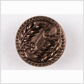 Copper Floral Leaf Glass Shank Back Button – 28L/18mm Copper Floral Leaf Glass Shank Back Button – 28L/18mm
