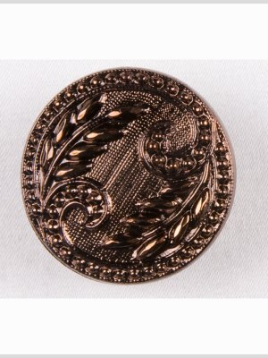 Copper Floral Leaf Glass Shank Back Button – 28L/18mm Copper Floral Leaf Glass Shank Back Button – 28L/18mm