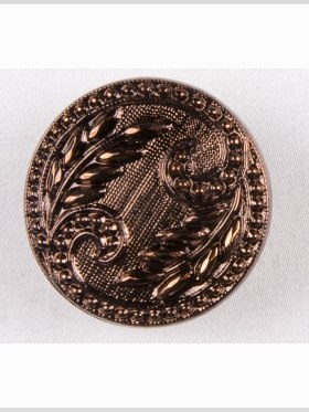 Copper Floral Leaf Glass Shank Back Button – 36L/23mm Copper Floral Leaf Glass Shank Back Button – 36L/23mm