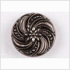 Black and Platinum Floral and Swirl Glass Button – 28L/18mm Black and Platinum Floral and Swirl Glass Button – 28L/18mm