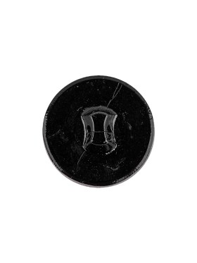 Black and Gold Floral and Swirl Glass Button – 28L/18mm Black and Gold Floral and Swirl Glass Button – 28L/18mm