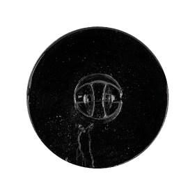 Black and Gold Floral and Swirl Glass Button – 44L/28mm Black and Gold Floral and Swirl Glass Button – 44L/28mm