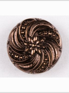 Copper Floral and Swirl Glass Button – 28L/18mm Copper Floral and Swirl Glass Button – 28L/18mm
