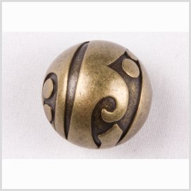 Decorative Old Brass Full-Sphere Metal Shank-Back Button – 28L/18mm Decorative Old Brass Full-Sphere Metal Shank-Back Button – 28L/18mm