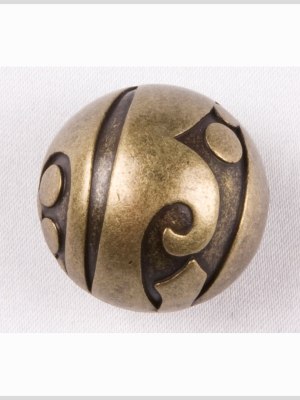 Decorative Old Brass Full-Sphere Metal Shank-Back Button – 28L/18mm Decorative Old Brass Full-Sphere Metal Shank-Back Button – 28L/18mm