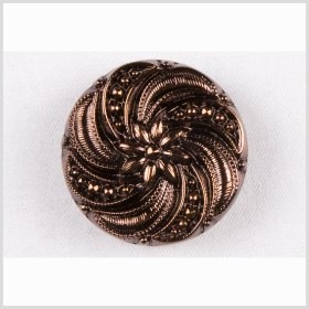 Copper Floral and Swirl Glass Button – 44L/28mm Copper Floral and Swirl Glass Button – 44L/28mm