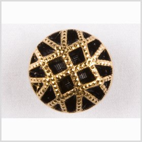 Black and Gold Studded Glass Shank Back Button – 22L/14mm Black and Gold Studded Glass Shank Back Button – 22L/14mm