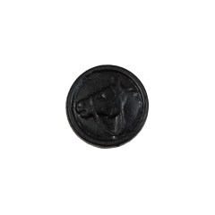Black Leather Horsehead Button – 24L/15mm Black Leather Horsehead Button – 24L/15mm