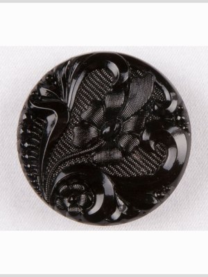 Black Glass Button – 44L/28mm Black Glass Button – 44L/28mm