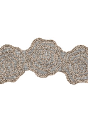 Dark Beige Embroidered & Eyelet Lace Dark Beige Embroidered & Eyelet Lace