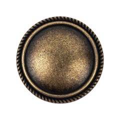 Old Brass Domed Metal Shank Back Button with Decorative Rim – 44L/28mm Old Brass Domed Metal Shank Back Button with Decorative Rim – 44L/28mm
