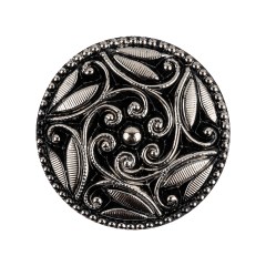 Black/Platinum Glass Button – 40L/25.5mm Black/Platinum Glass Button – 40L/25.5mm