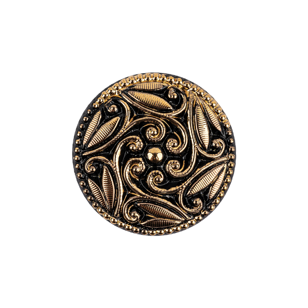 Black/Gold Glass Button – 36L/23mm Black/Gold Glass Button – 36L/23mm