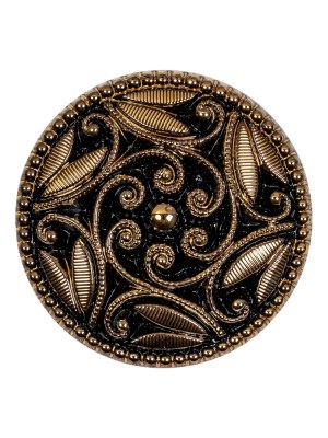 Black/Gold Glass Button – 42L/27mm Black/Gold Glass Button – 42L/27mm