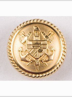 Metal Shank Back Button – 24L/15mm – Gold Nautical Crest Metal Shank Back Button – 24L/15mm – Gold Nautical Crest