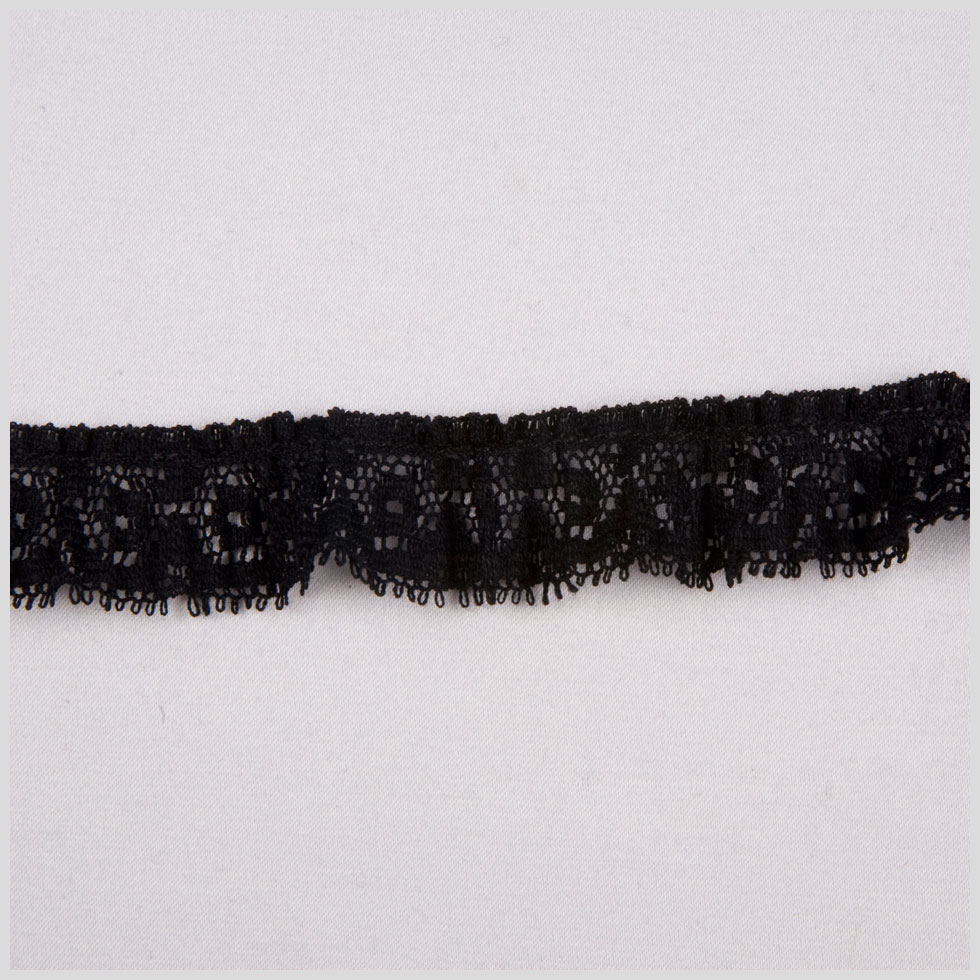 7/8″ Black Pleated Lace 7/8″ Black Pleated Lace