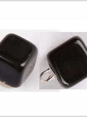 Black Glass Button – 24L/15mm Black Glass Button – 24L/15mm
