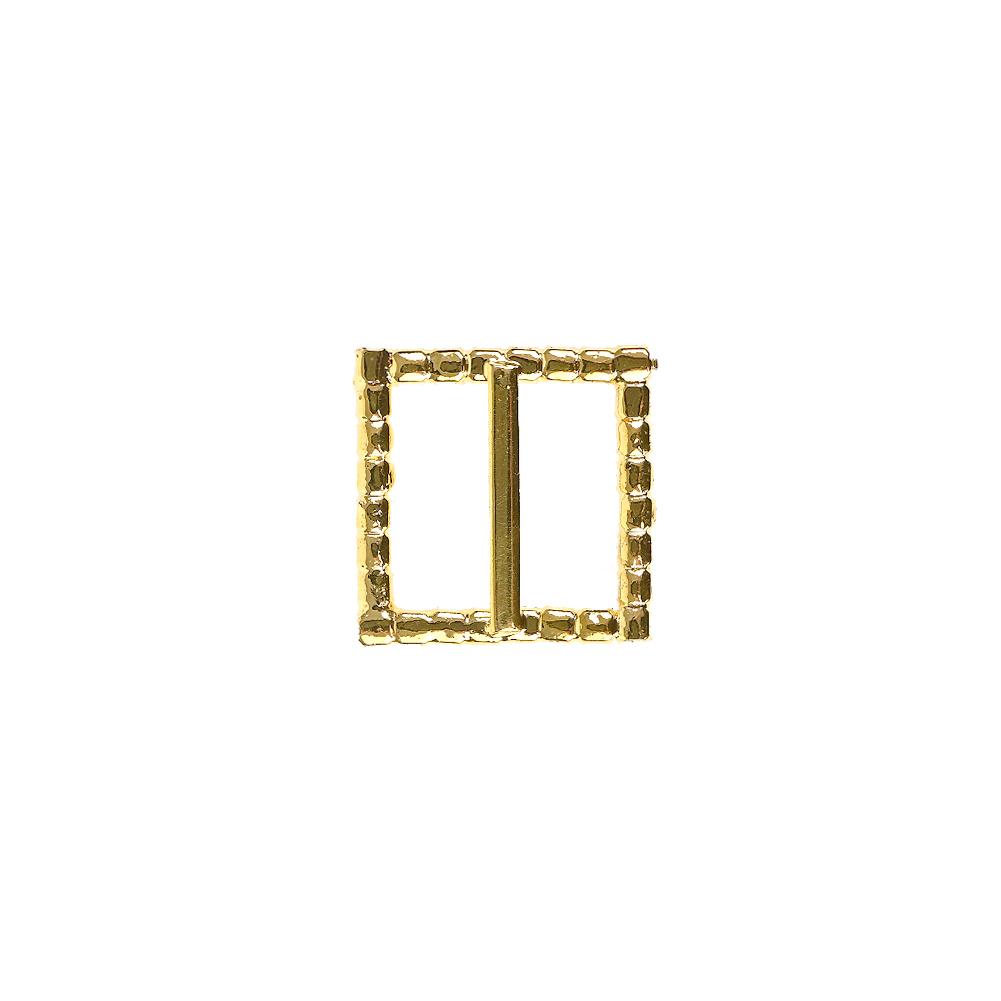 Swarovski Crystal and Gold Square Rhinestone Slider - 0.875"