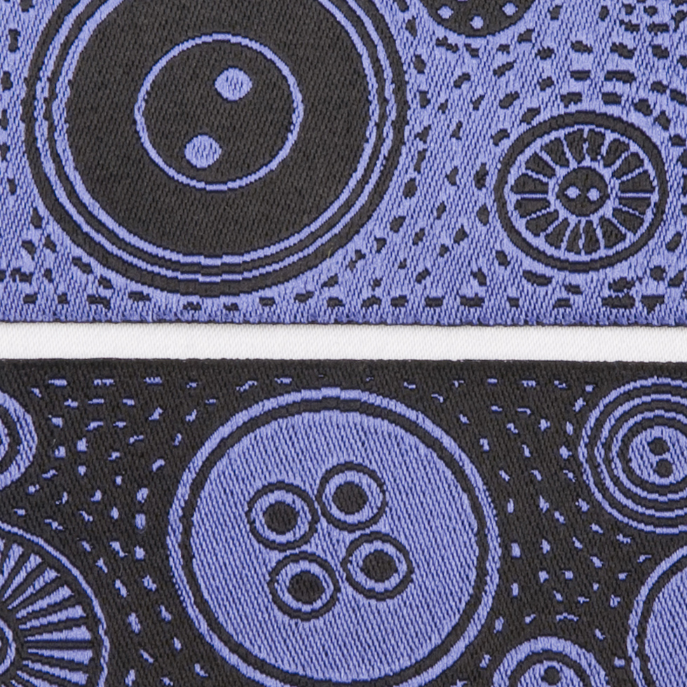 Violet/Black French Jacquard Ribbon