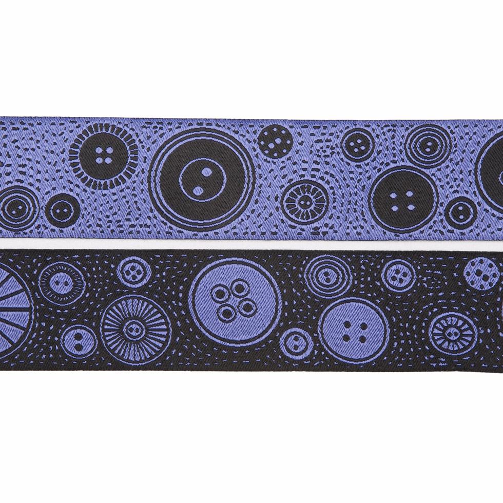 Violet/Black French Jacquard Ribbon Violet/Black French Jacquard Ribbon
