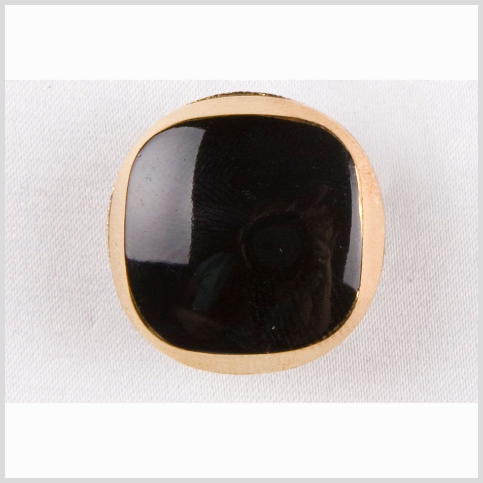 Black and Gold Rounded Square-Top Shank Back Button – 28L/18mm Black and Gold Rounded Square-Top Shank Back Button – 28L/18mm