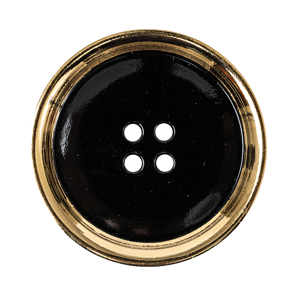 Black/Gold Glass Button – 54L/34mm Black/Gold Glass Button – 54L/34mm