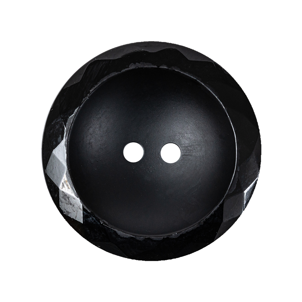 Black Half Matte Glass Button – 44L/28mm Black Half Matte Glass Button – 44L/28mm