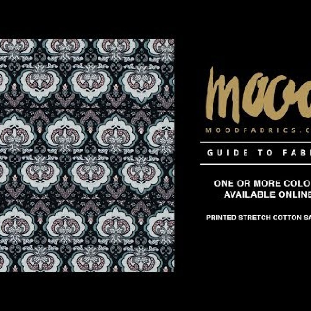 Black/Pink/Gray Printed Stretch Cotton Sateen Black/Pink/Gray Printed Stretch Cotton Sateen