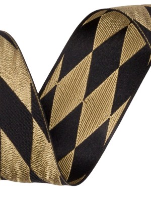 1.5″ Black/Gold French Jacquard Ribbon 1.5″ Black/Gold French Jacquard Ribbon