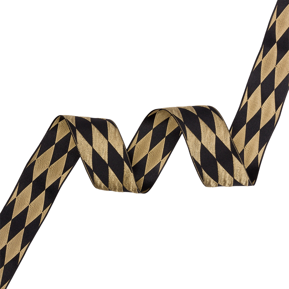 1.5″ Black/Gold French Jacquard Ribbon 1.5″ Black/Gold French Jacquard Ribbon
