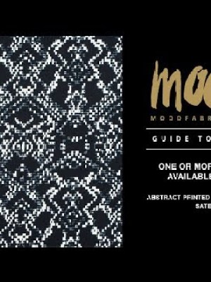 Black and Winter White Abstract Printed Stretch Cotton Sateen Black and Winter White Abstract Printed Stretch Cotton Sateen